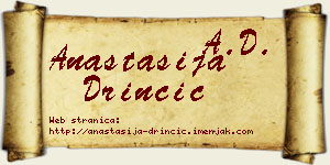 Anastasija Drinčić vizit kartica